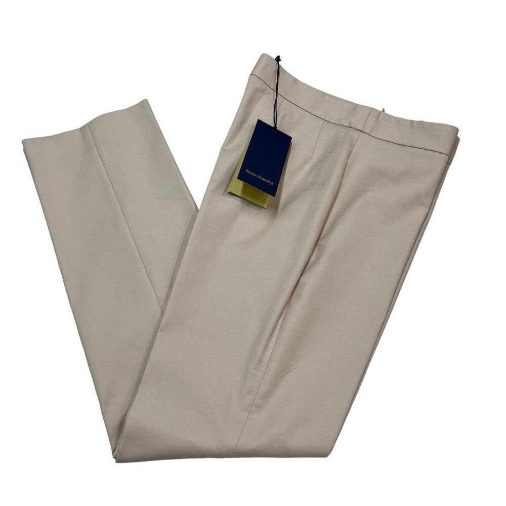 Piazza Sempione Pant Womens 40 US 8 Pink Pull On Cropped Quiet Luxury Career